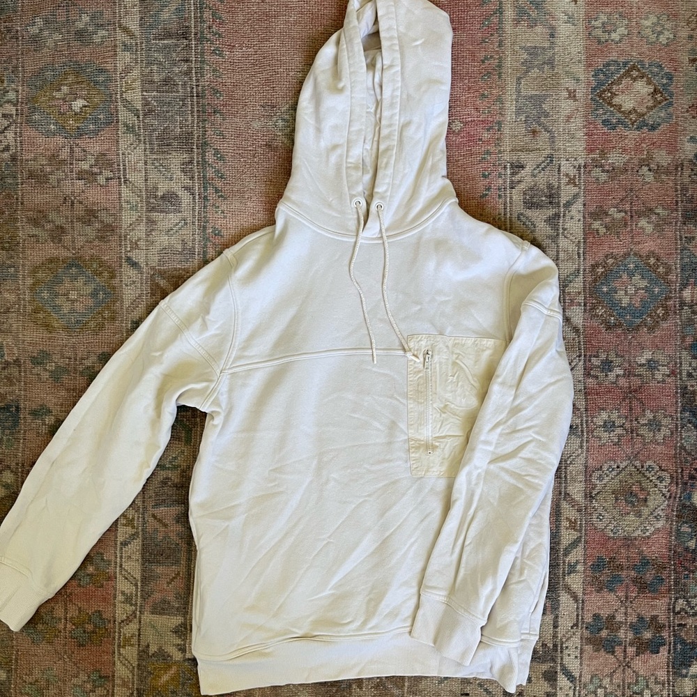 Cream Goodfellow Target Fleece Pullover Hoodie